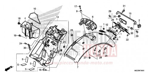 GARDE-BOUE ARRIERE (CB1100CA/CAD/NA/NAD) CB1100NAJ de 2018